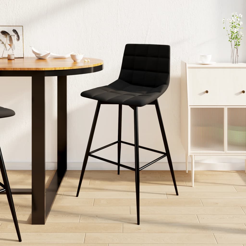 Barhocker Schwarz Samt