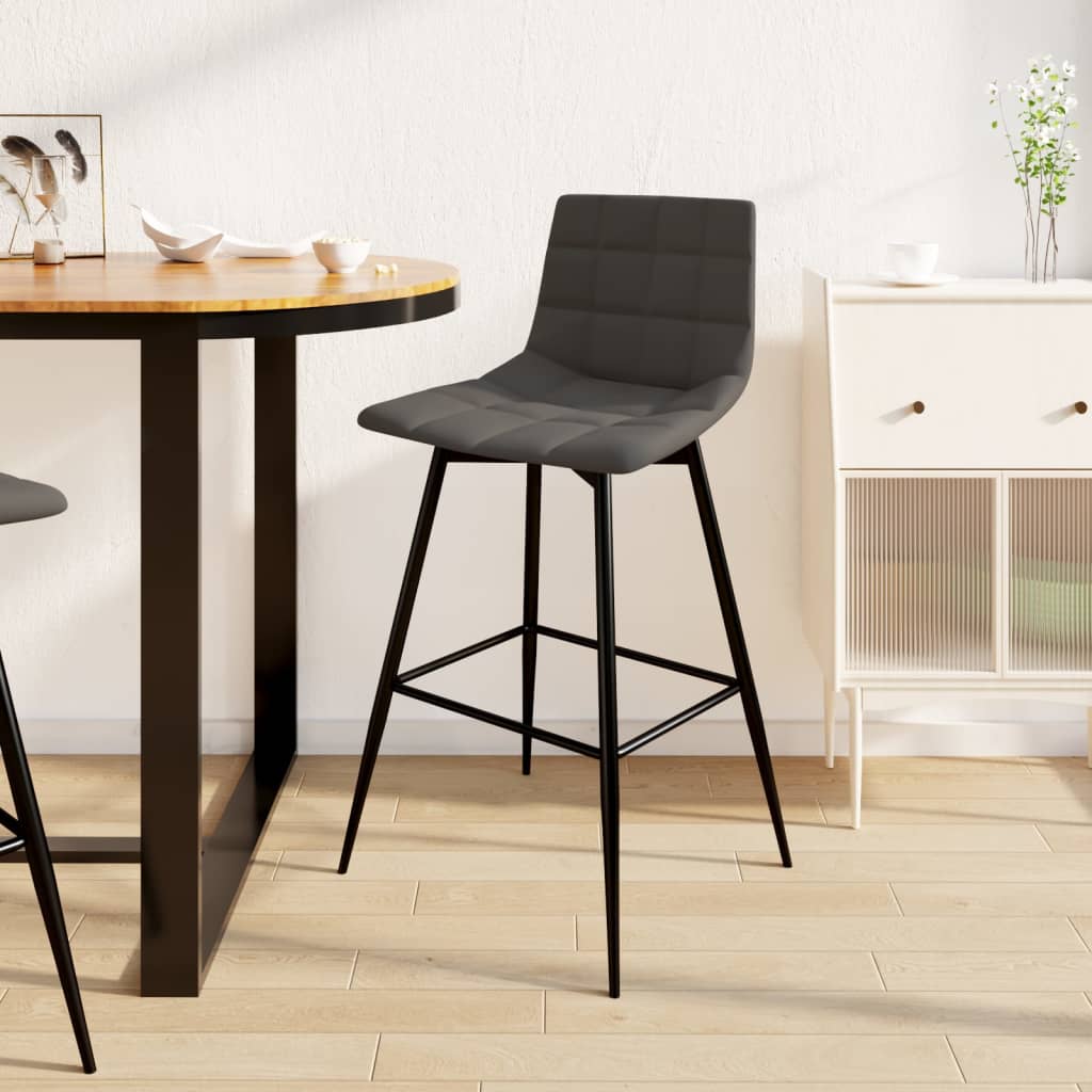 Barhocker Dunkelgrau Samt