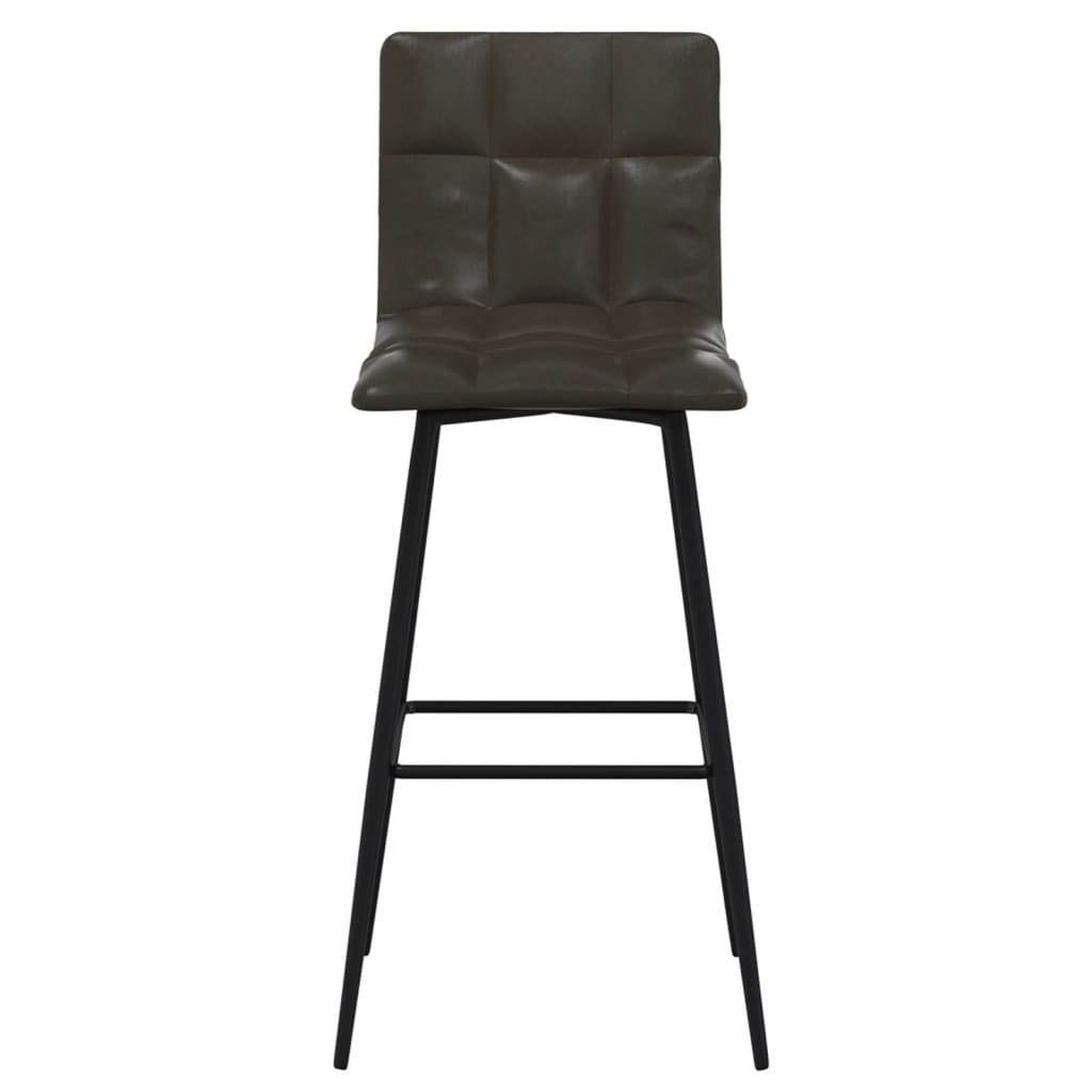 Barhocker 2 Stk. Grau Kunstleder