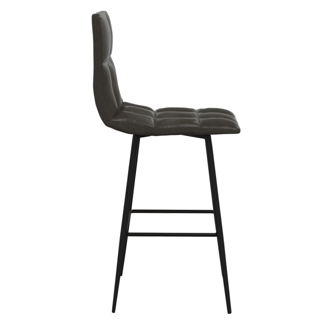 Barhocker 2 Stk. Grau Kunstleder