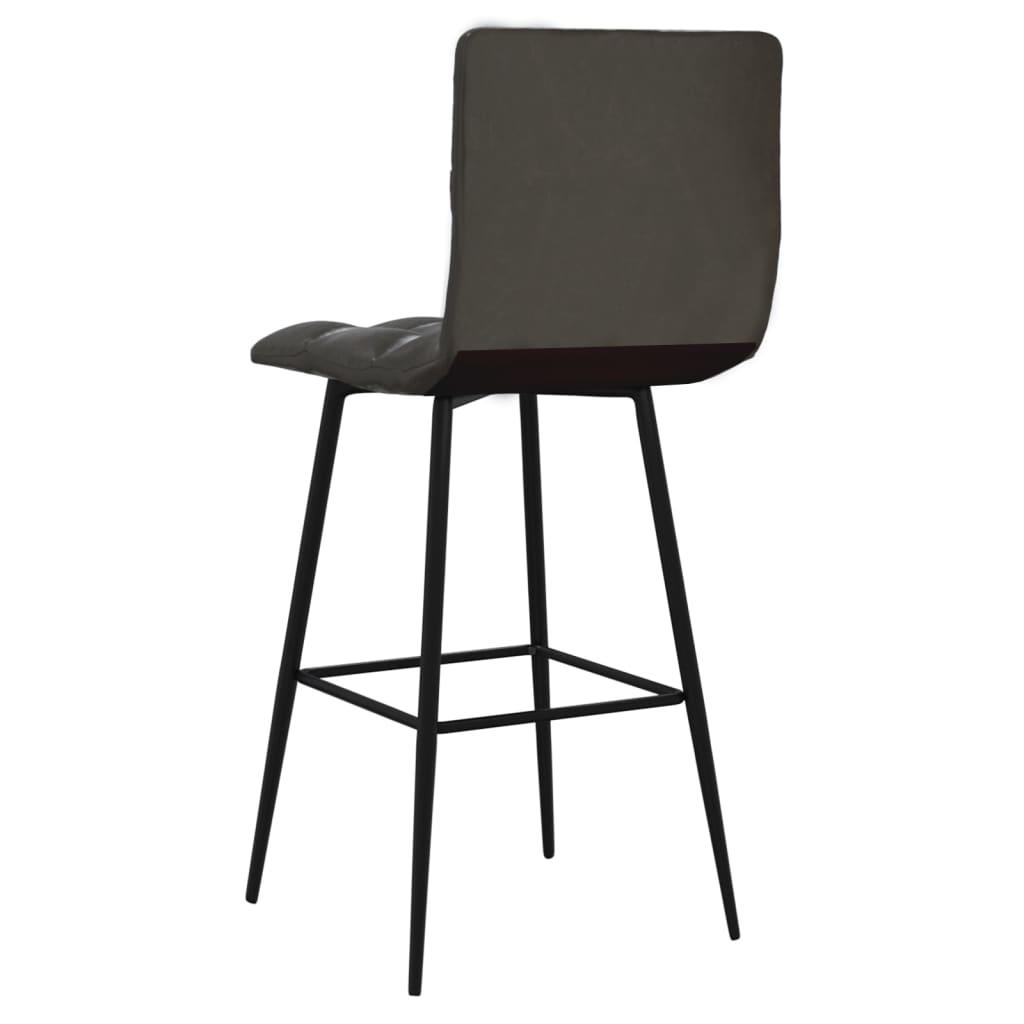 Barhocker 2 Stk. Grau Kunstleder