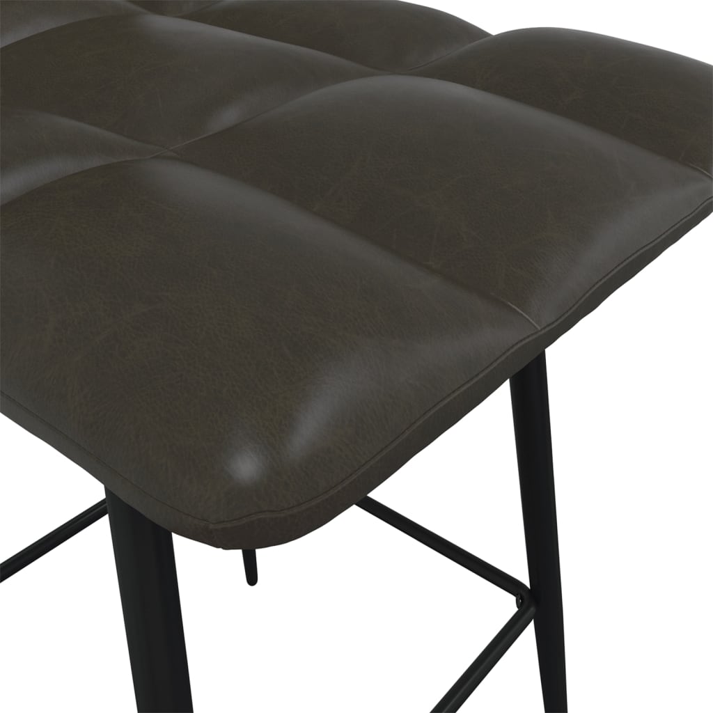 Barhocker 2 Stk. Grau Kunstleder