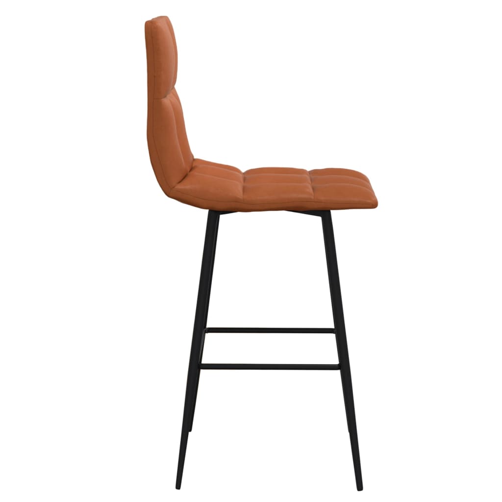 Barhocker 2 Stk. Hellbraun Kunstleder