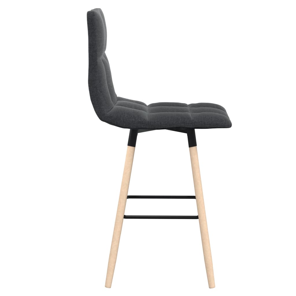 Barhocker 2 Stk. Dunkelgrau Stoff
