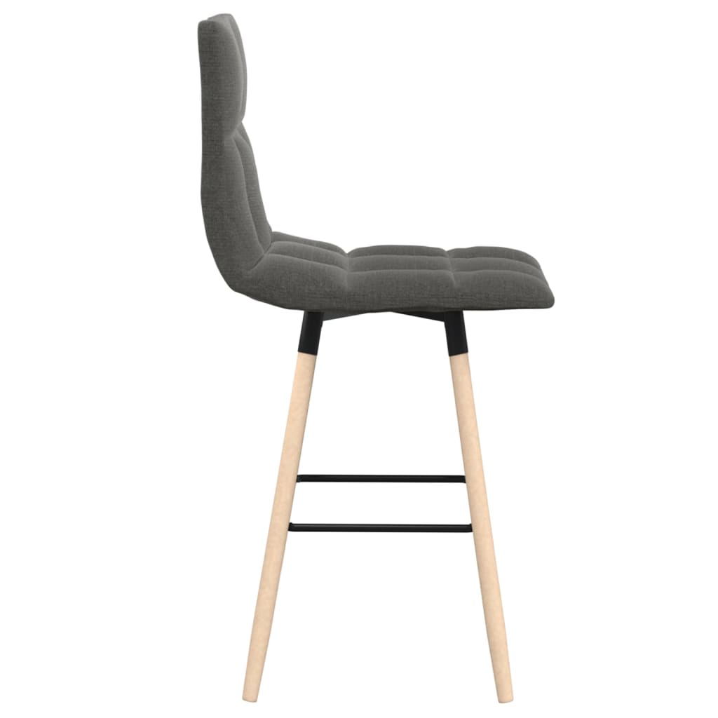 Barhocker 2 Stk. Hellgrau Stoff