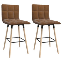 Thumbnail for Barhocker 2 Stk. Braun Stoff