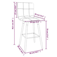 Thumbnail for Barhocker 2 Stk. Braun Stoff