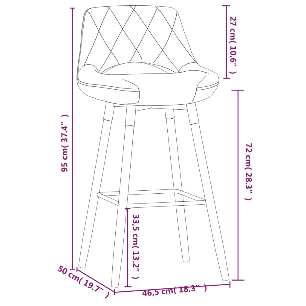 Barhocker Dunkelgrau Stoff