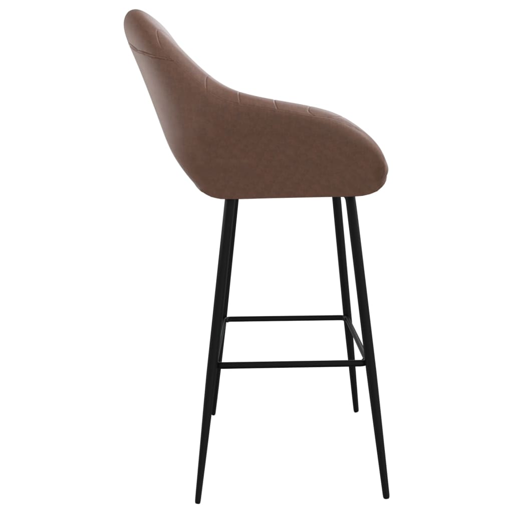 Barhocker 2 Stk. Dunkelbraun Kunstleder