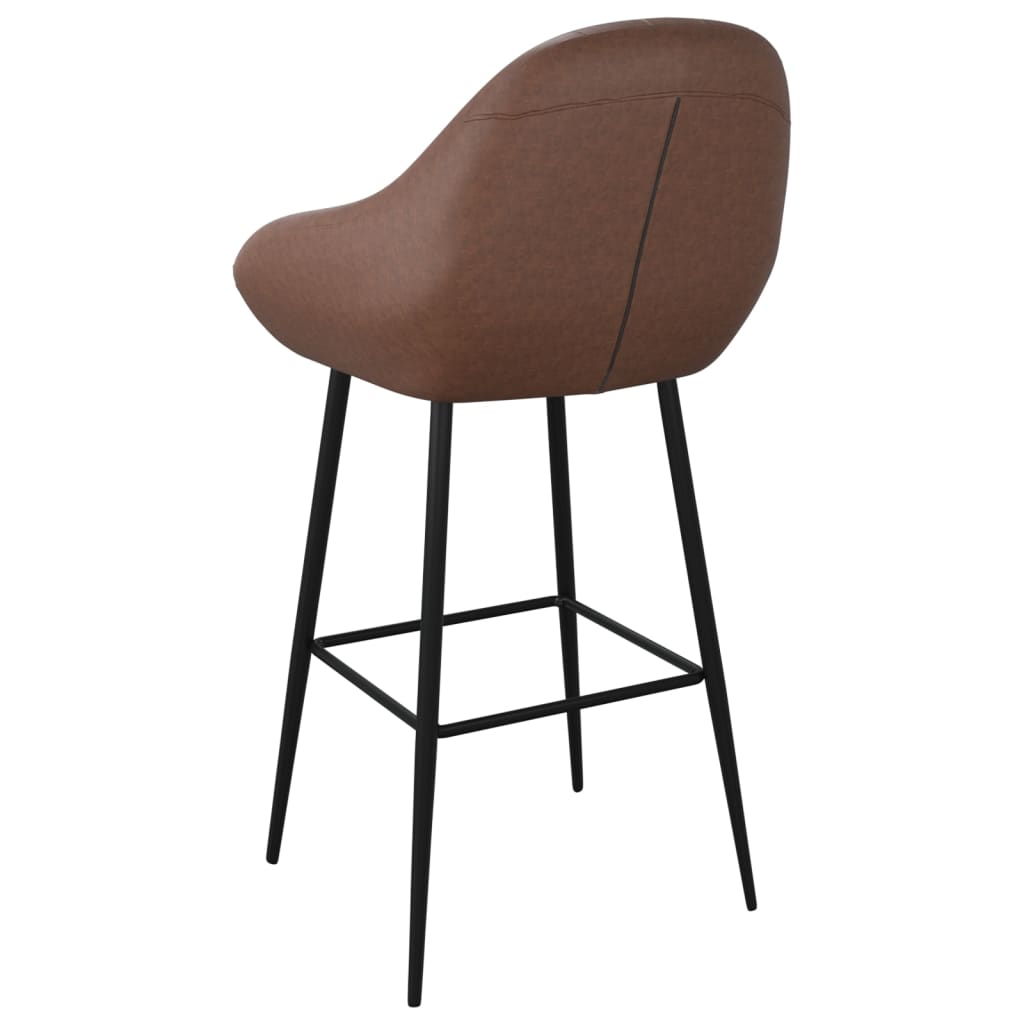 Barhocker 2 Stk. Dunkelbraun Kunstleder