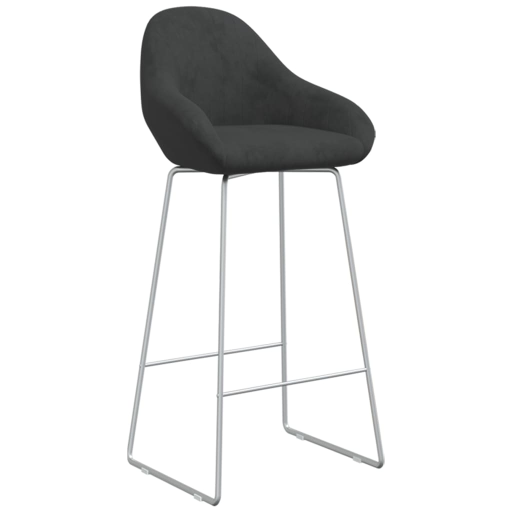 Barhocker Schwarz Samt