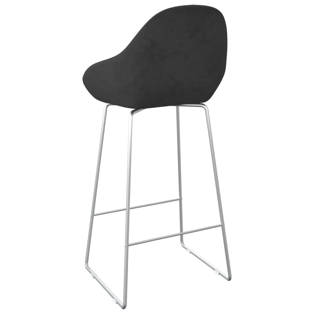 Barhocker Schwarz Samt