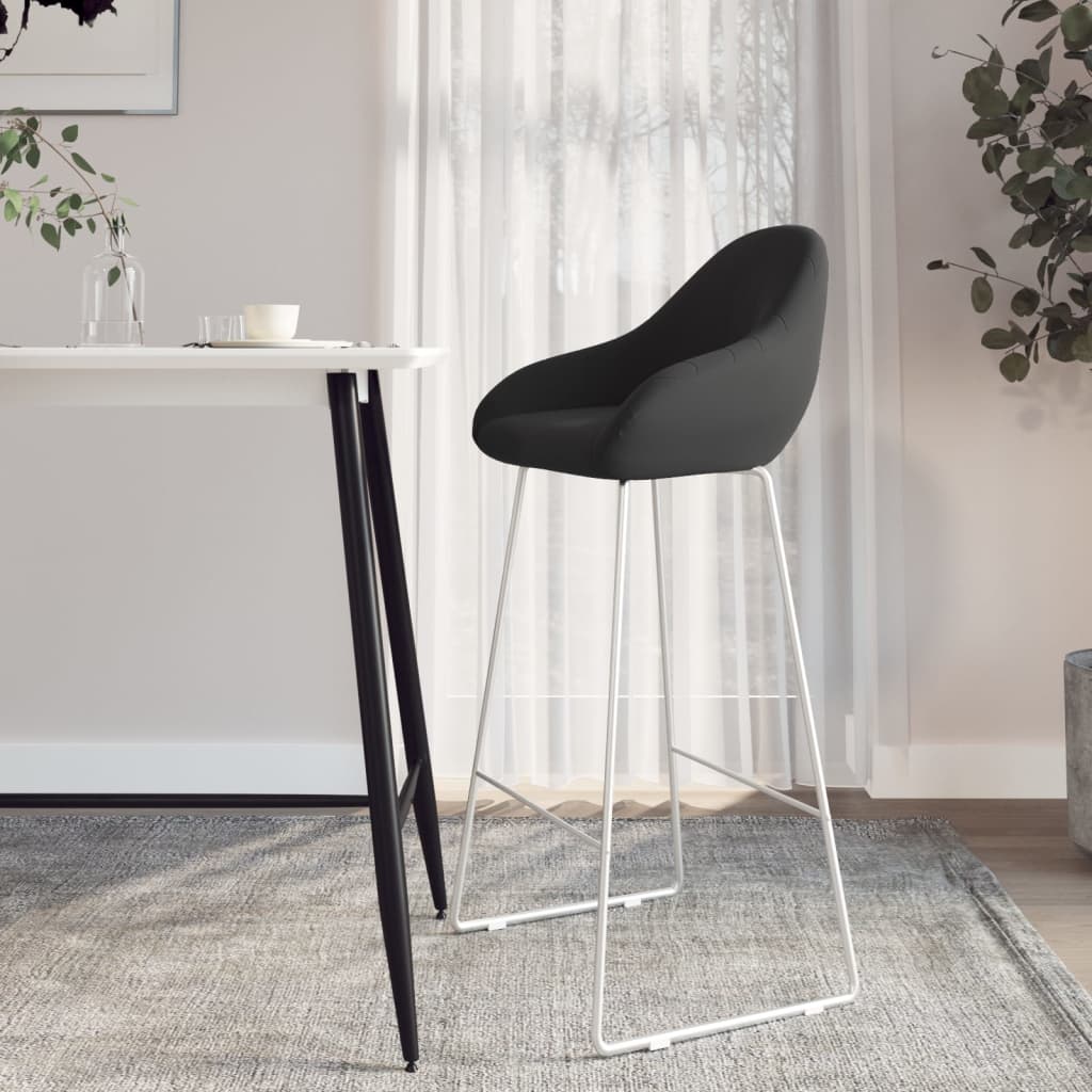 Barhocker Schwarz Samt