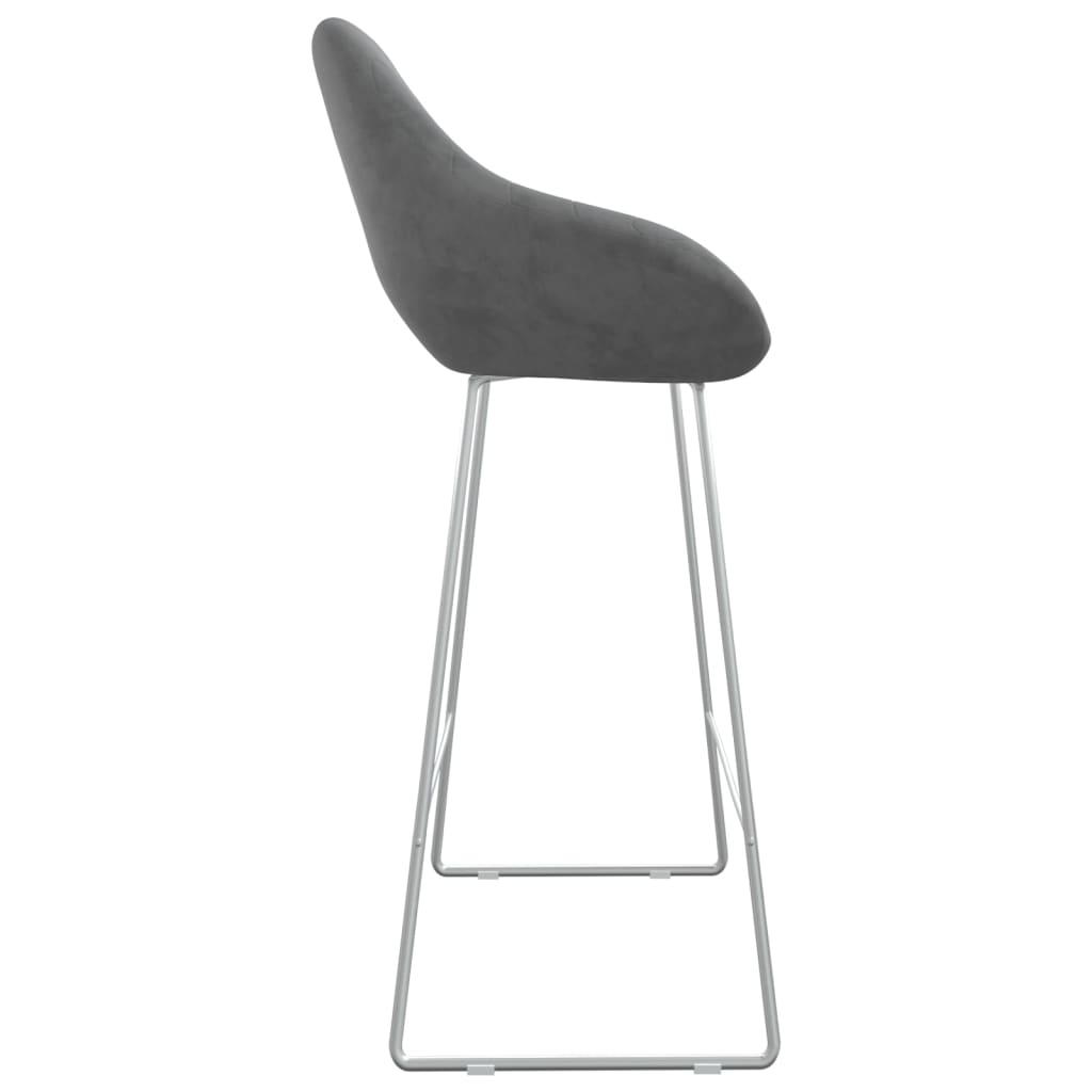 Barhocker 2 Stk. Hellgrau Samt