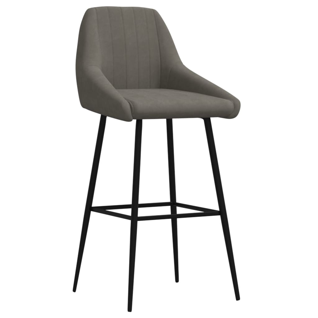 Barhocker Dunkelgrau Samt