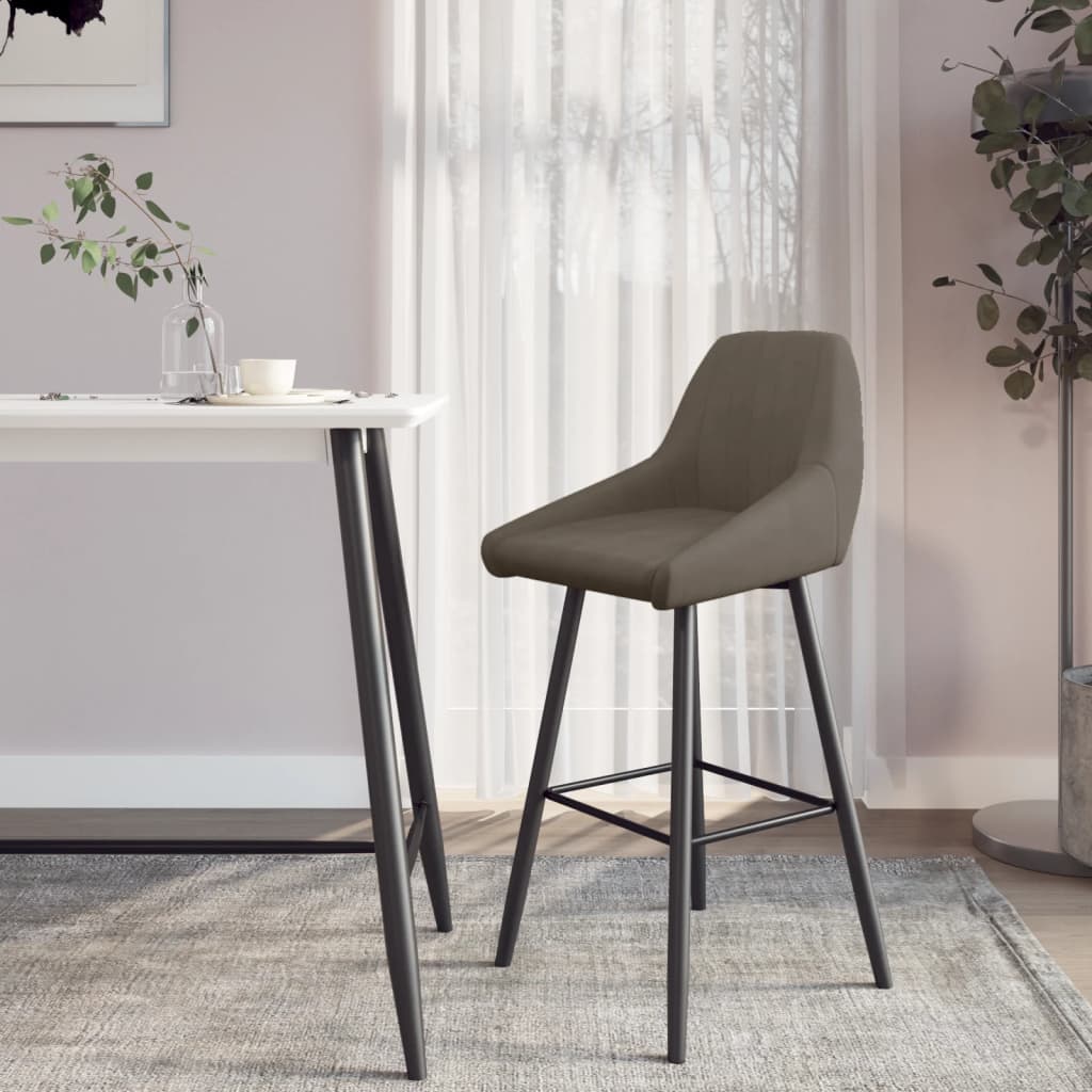 Barhocker Dunkelgrau Samt