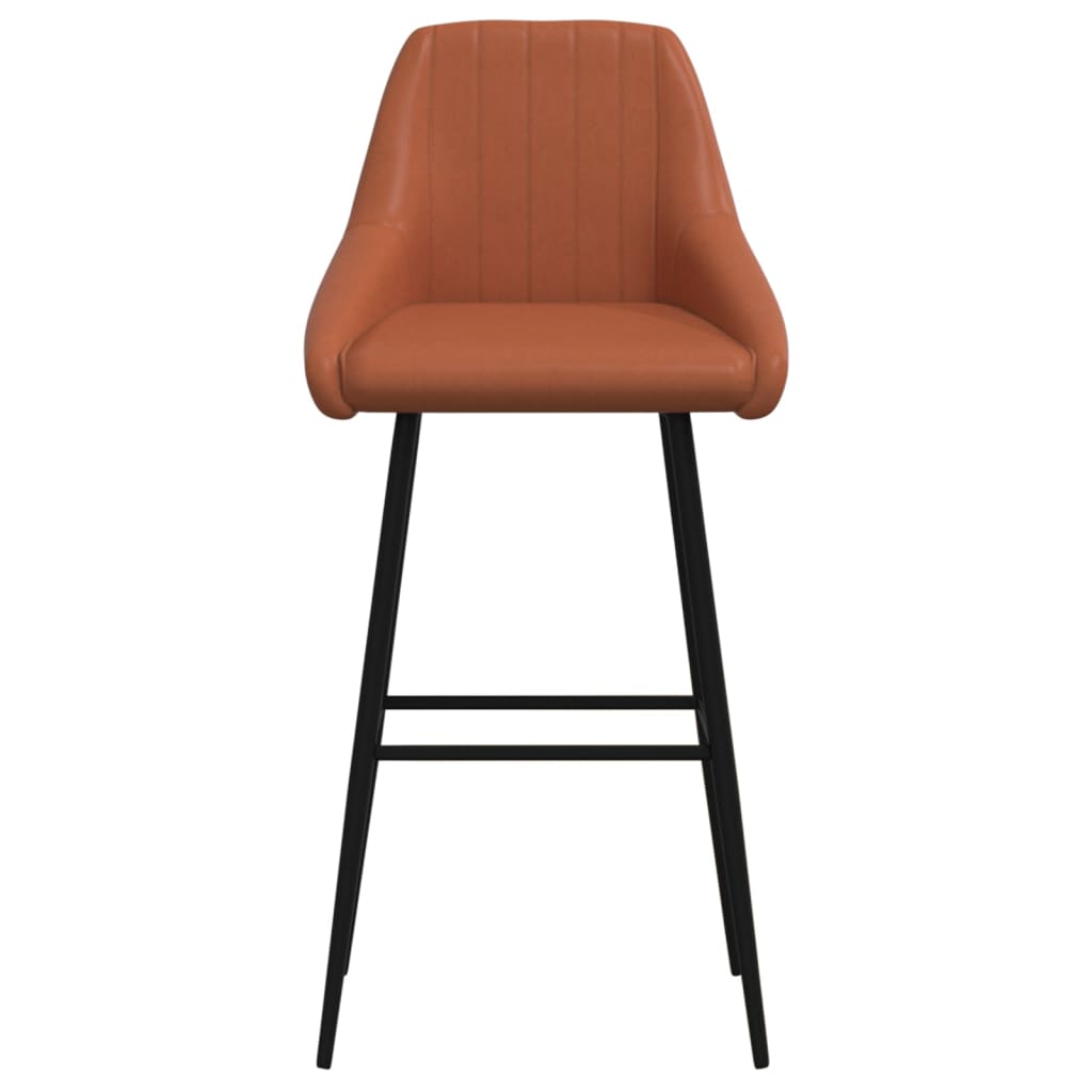 Barhocker 2 Stk. Hellbraun Kunstleder