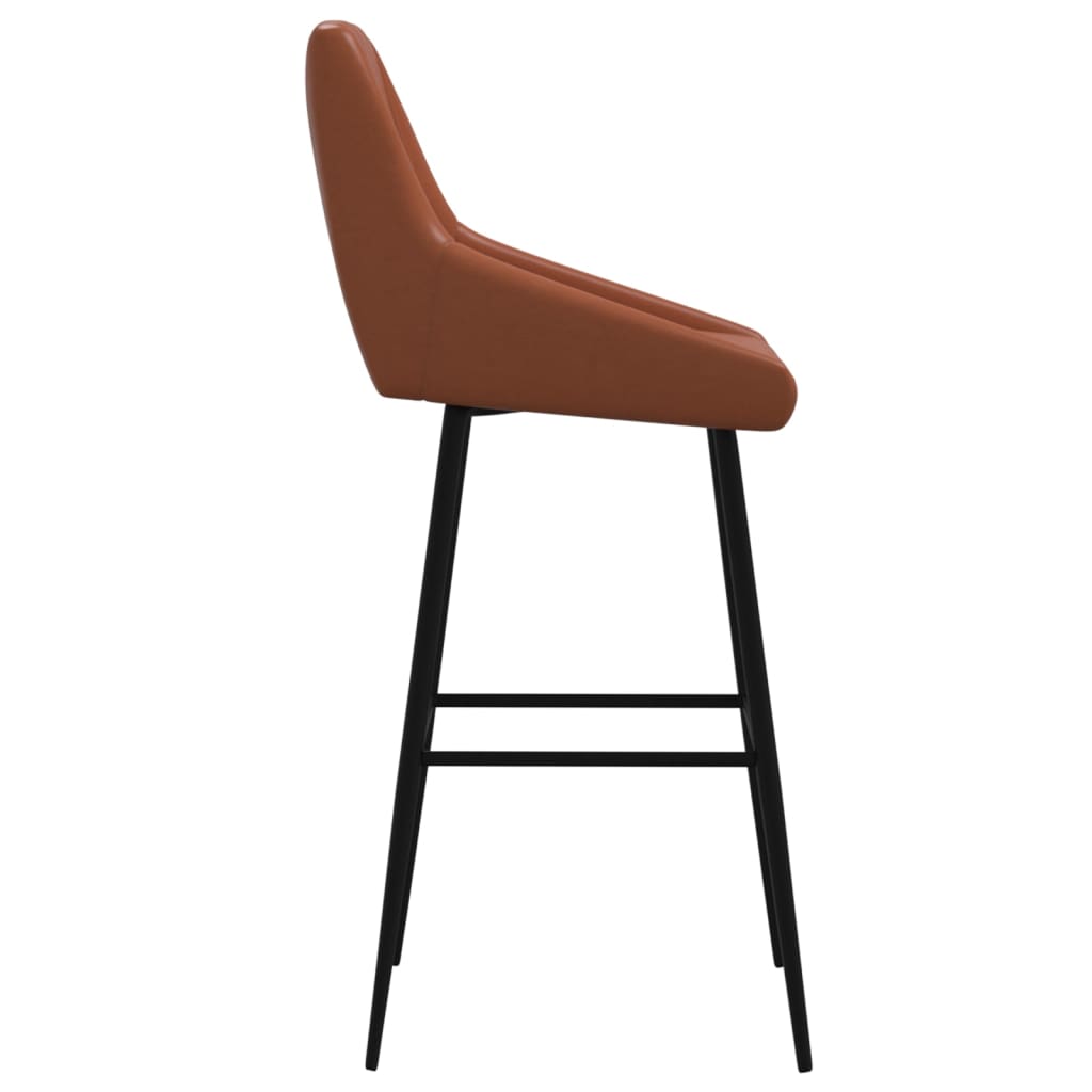 Barhocker 2 Stk. Hellbraun Kunstleder