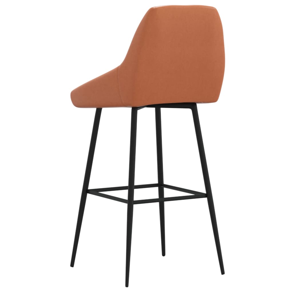 Barhocker 2 Stk. Hellbraun Kunstleder