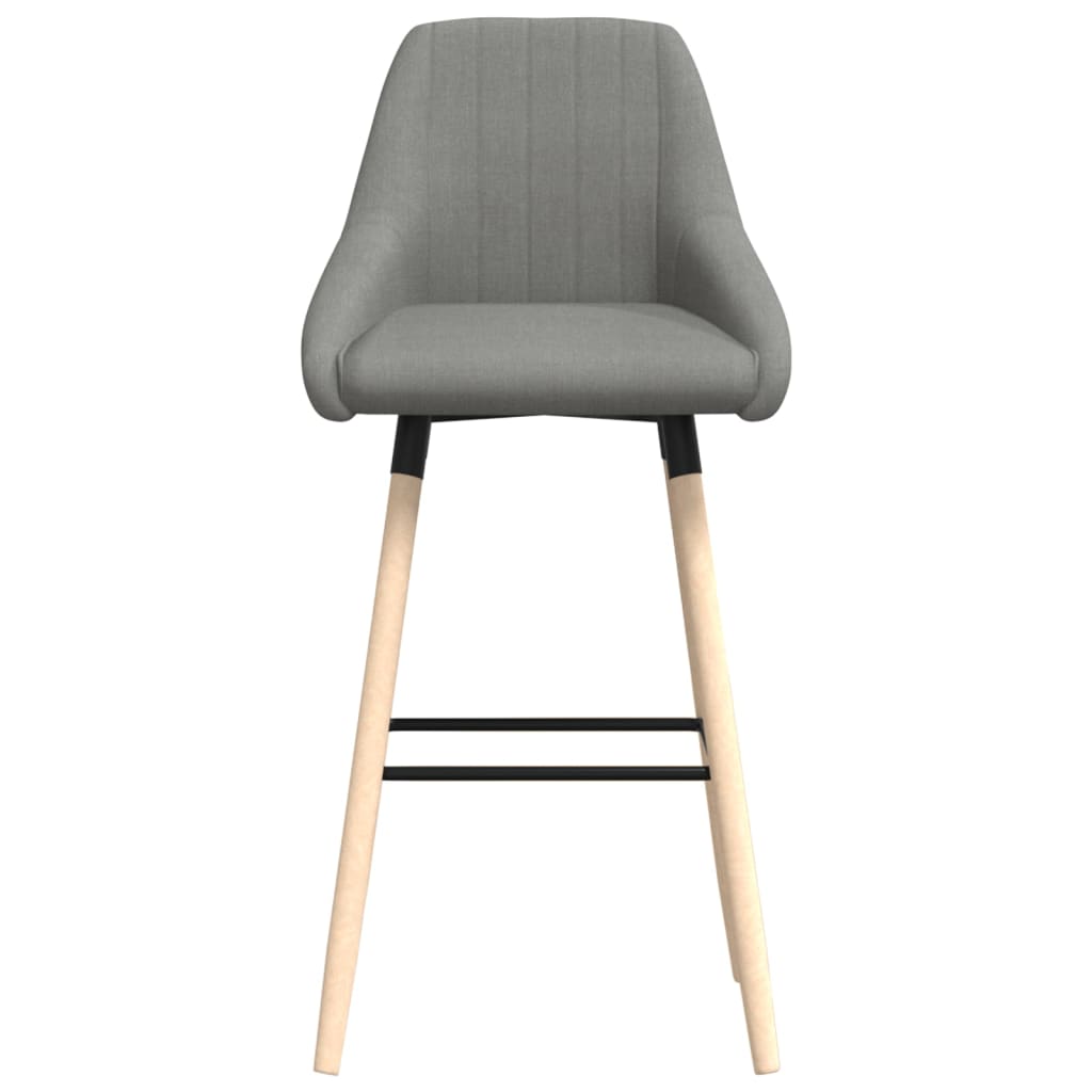 Barhocker 2 Stk. Hellgrau Stoff