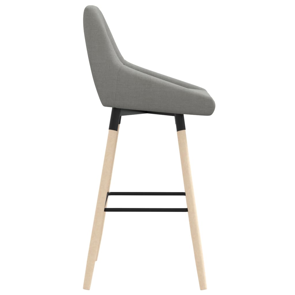 Barhocker 2 Stk. Hellgrau Stoff