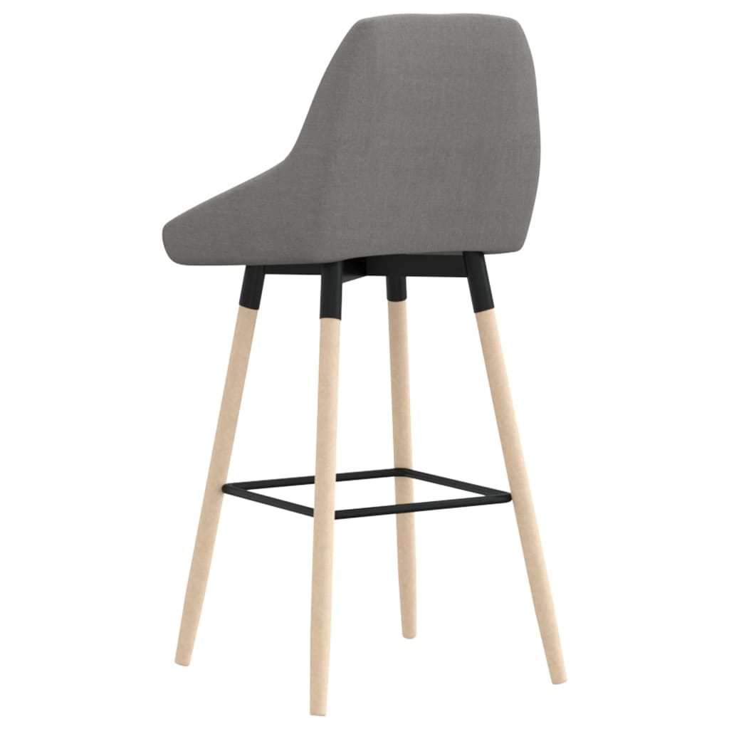 Barhocker 2 Stk. Hellgrau Stoff