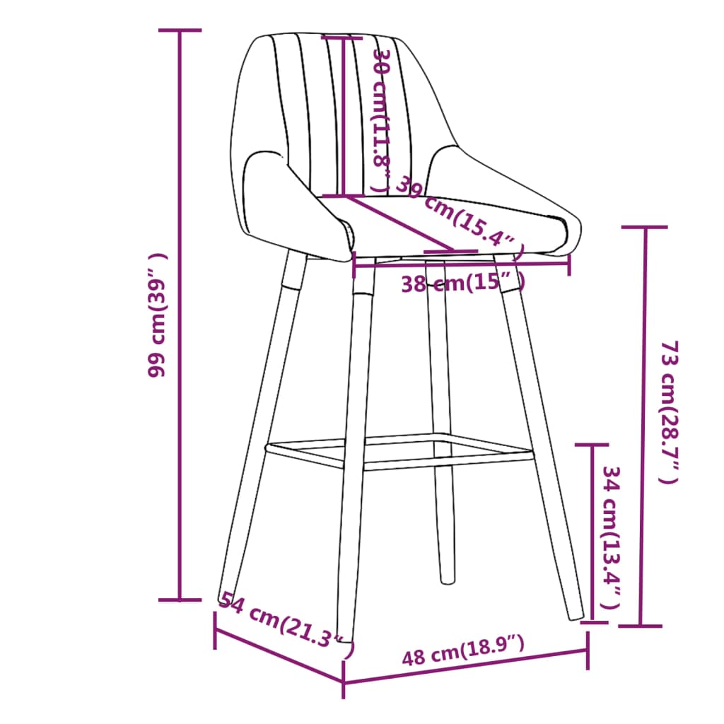 Barhocker 2 Stk. Hellgrau Stoff