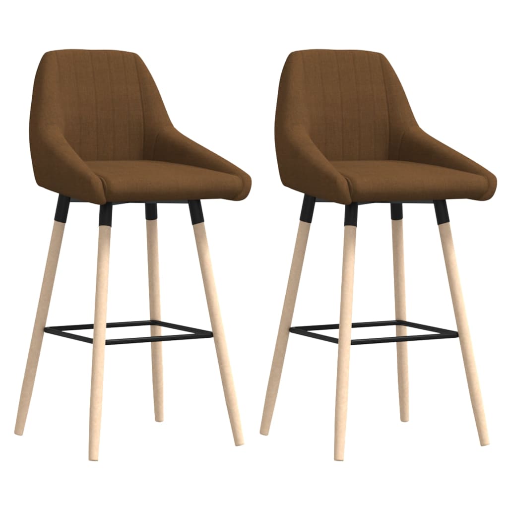 Barhocker 2 Stk. Braun Stoff