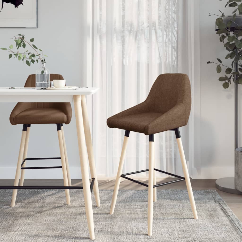 Barhocker 2 Stk. Braun Stoff