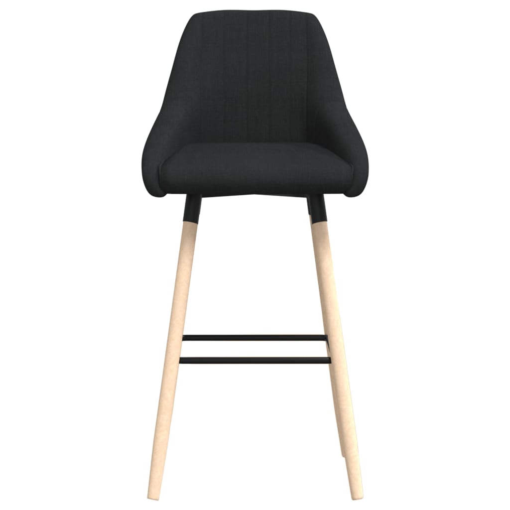 Barhocker 2 Stk. Schwarz Stoff