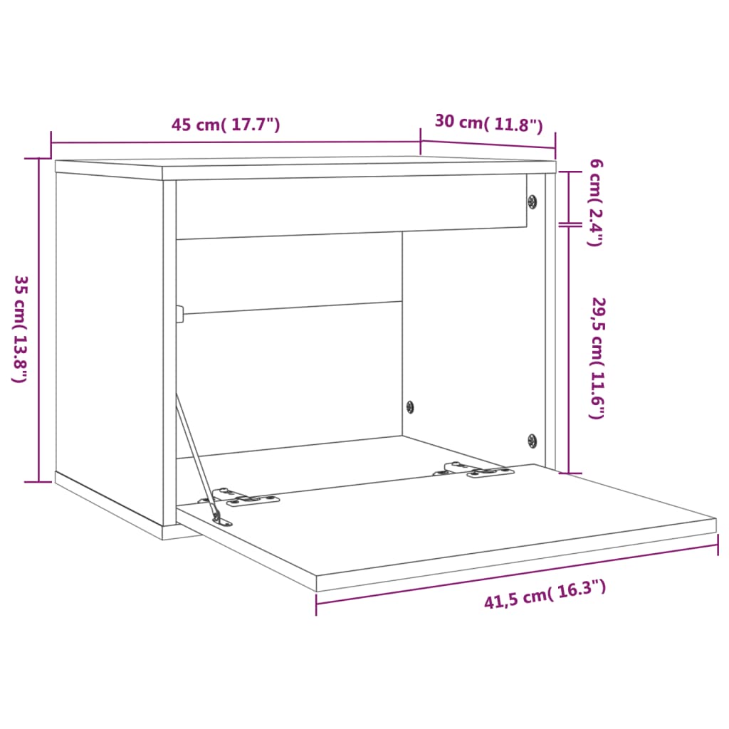 Wandschrank Honigbraun 45x30x35 cm Massivholz Kiefer