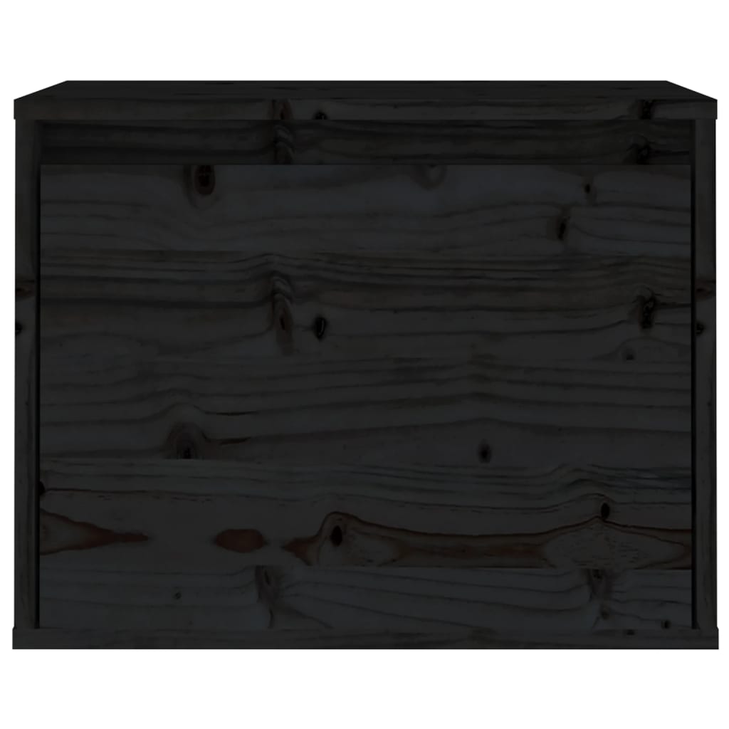 Wandschrank Schwarz 45x30x35 cm Massivholz Kiefer