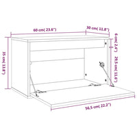 Thumbnail for Wandschrank Weiß 60x30x35 cm Massivholz Kiefer