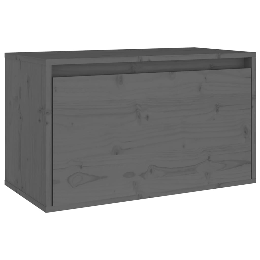 Wandschrank Grau 60x30x35 cm Massivholz Kiefer