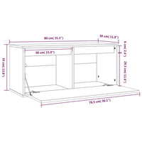 Thumbnail for Wandschrank 80x30x35 cm Massivholz Kiefer