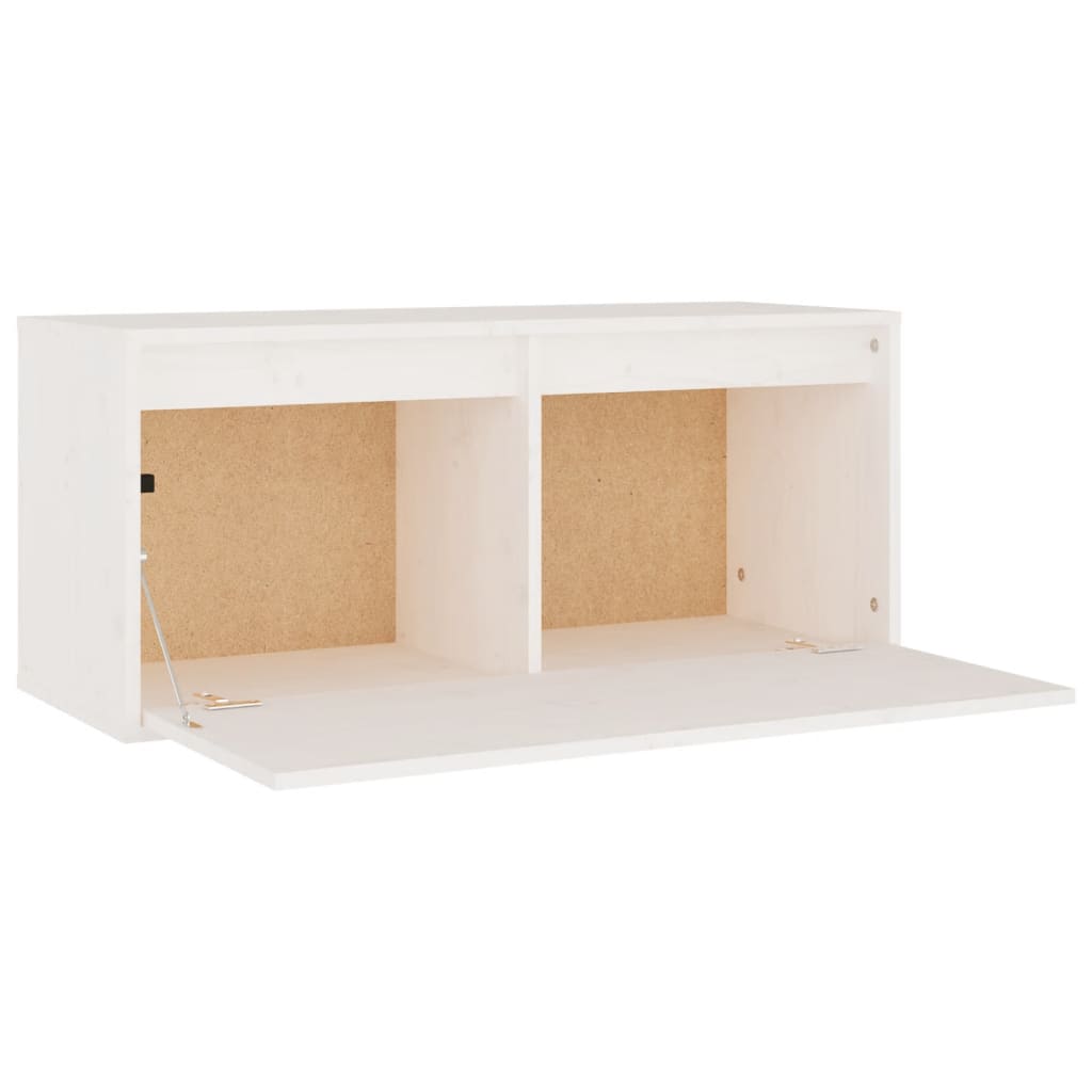 Wandschrank Weiß 80x30x35 cm Massivholz Kiefer