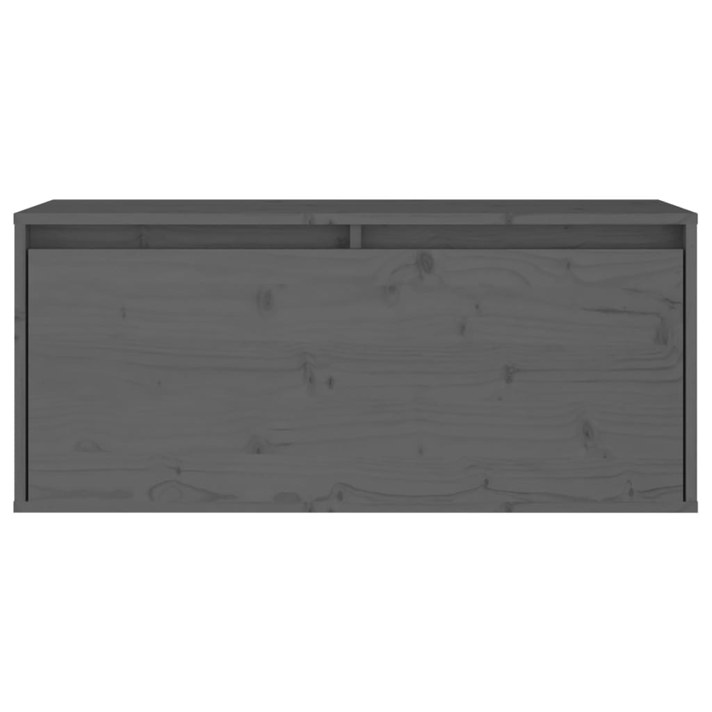 Wandschrank Grau 80x30x35 cm Massivholz Kiefer