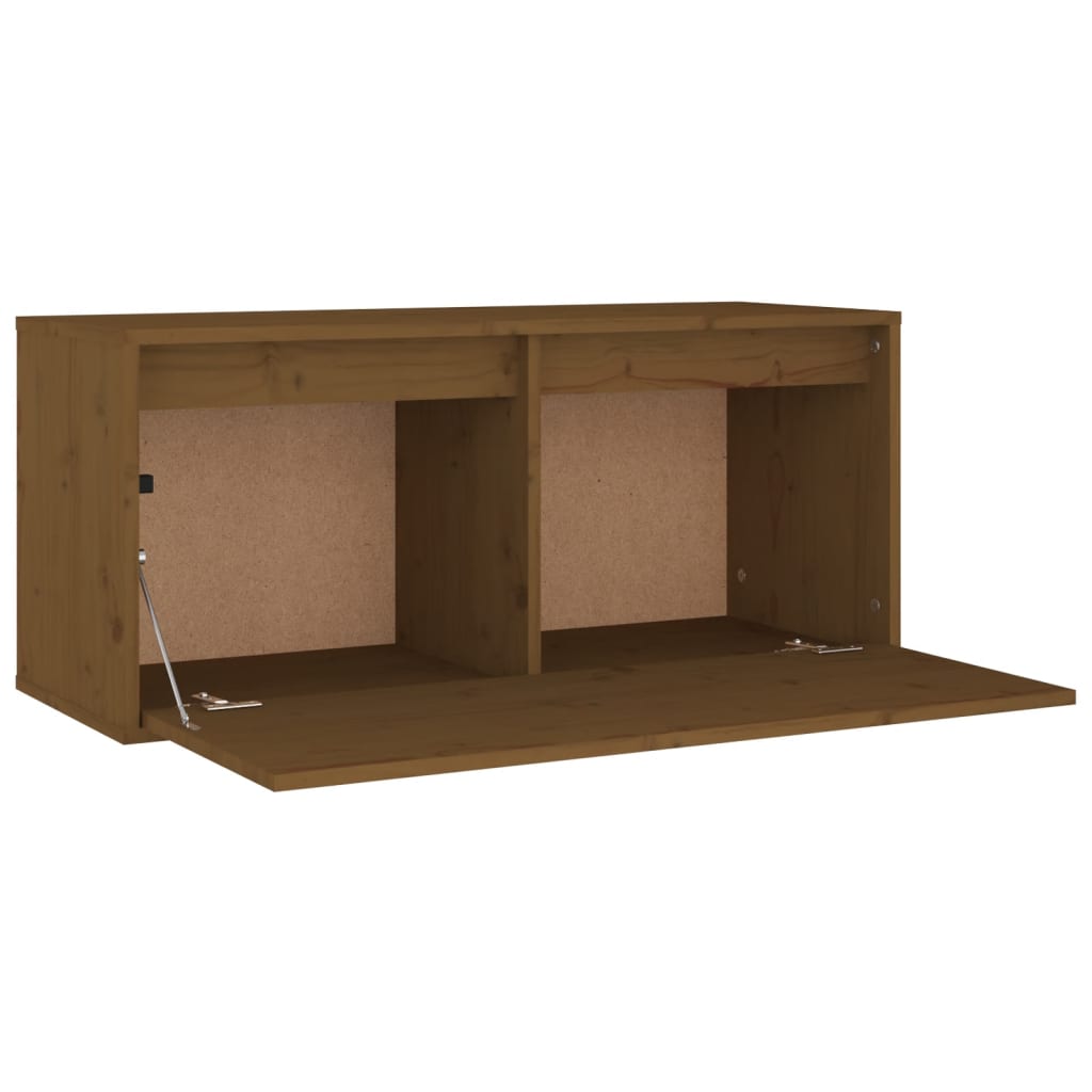 Wandschrank Honigbraun 80x30x35 cm Massivholz Kiefer