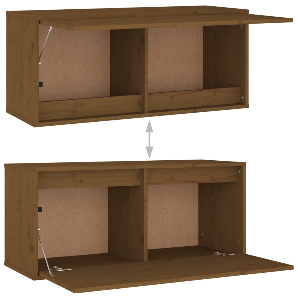 Wandschrank Honigbraun 80x30x35 cm Massivholz Kiefer