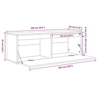 Thumbnail for Wandschrank Weiß 100x30x35 cm Massivholz Kiefer