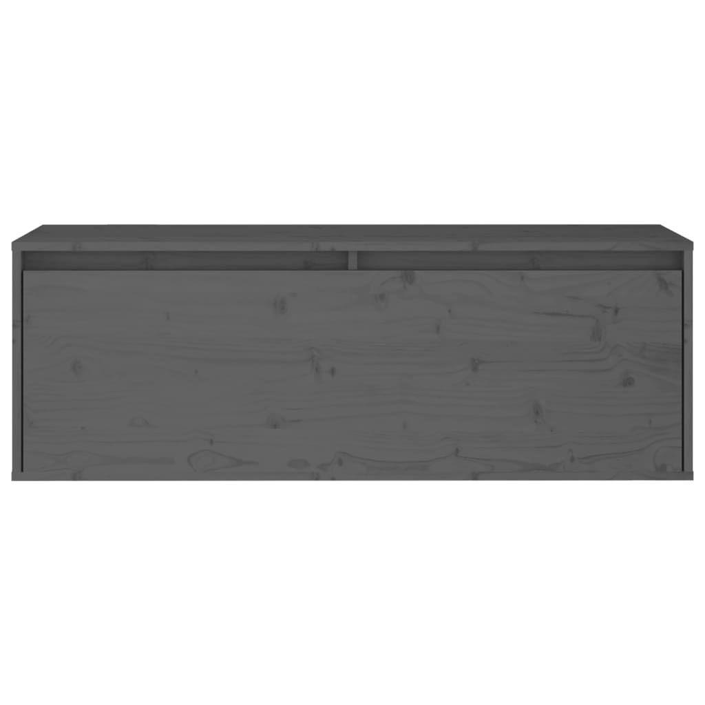 Wandschrank Grau 100x30x35 cm Massivholz Kiefer