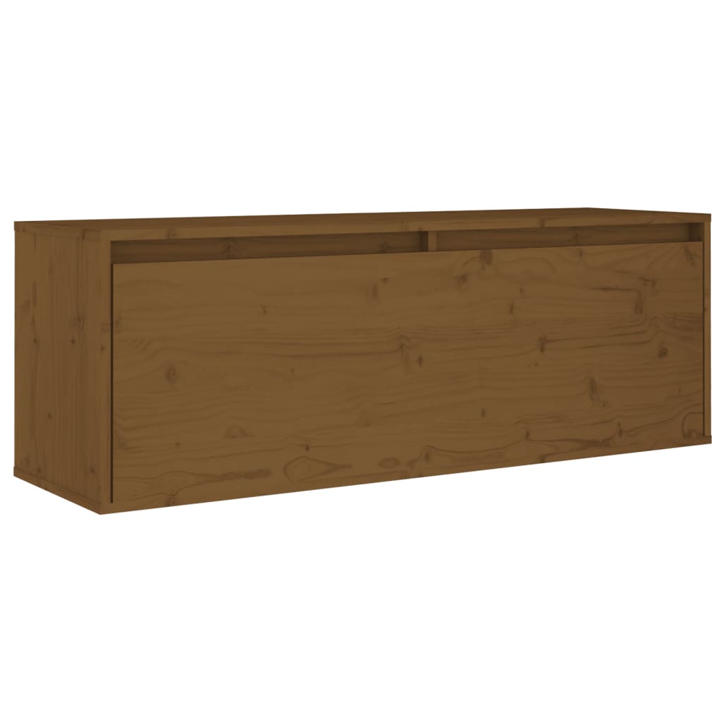 Wandschrank Honigbraun 100x30x35 cm Massivholz Kiefer