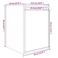 Thumbnail for Wandschrank 30x30x40 cm Massivholz Kiefer