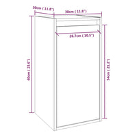 Thumbnail for Wandschrank Weiß 30x30x60 cm Massivholz Kiefer