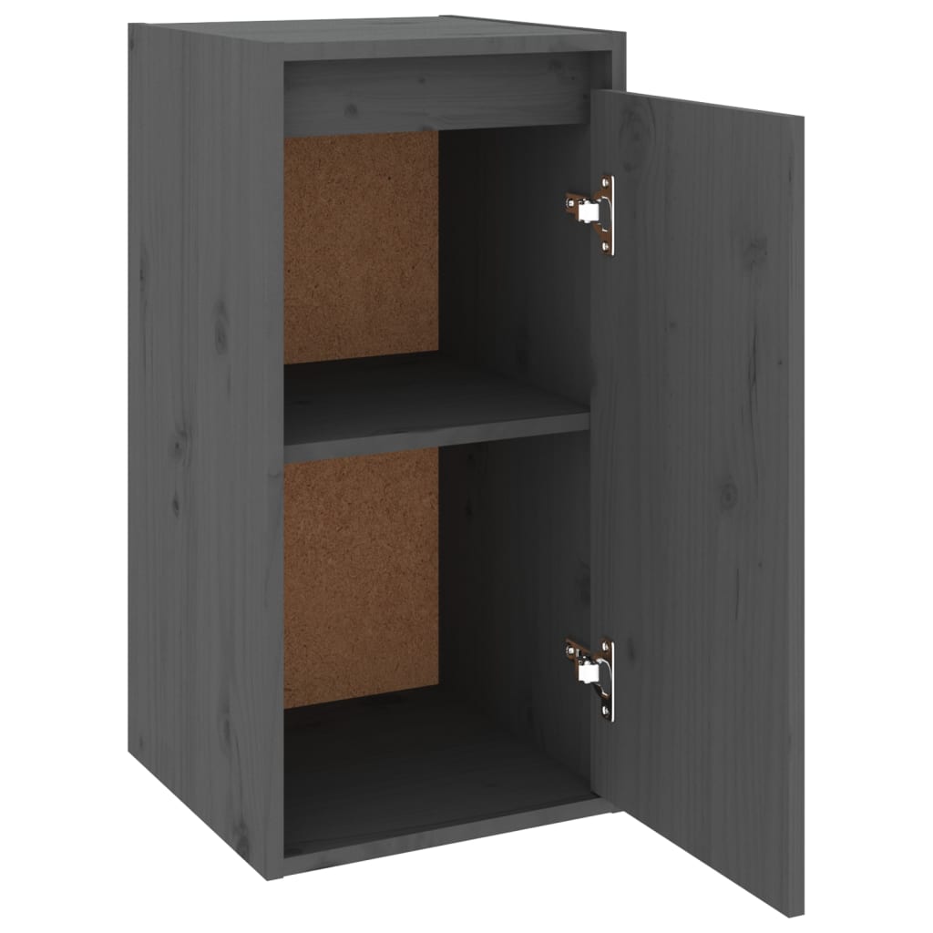 Wandschrank Grau 30x30x60 cm Massivholz Kiefer