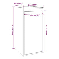 Thumbnail for Wandschrank Schwarz 30x30x60 cm Massivholz Kiefer