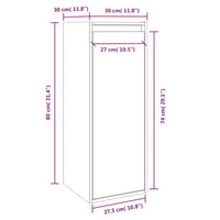 Thumbnail for Wandschrank Weiß 30x30x80 cm Massivholz Kiefer