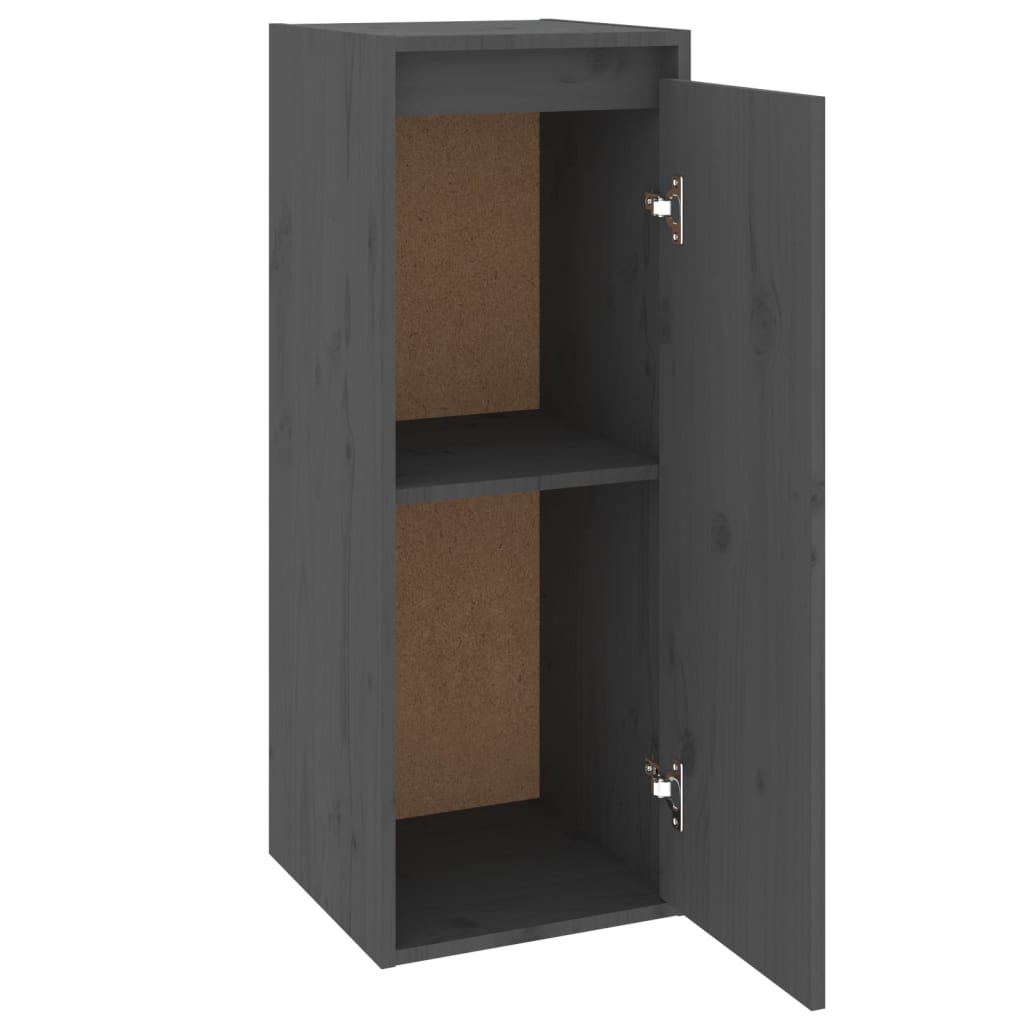 Wandschrank Grau 30x30x80 cm Massivholz Kiefer