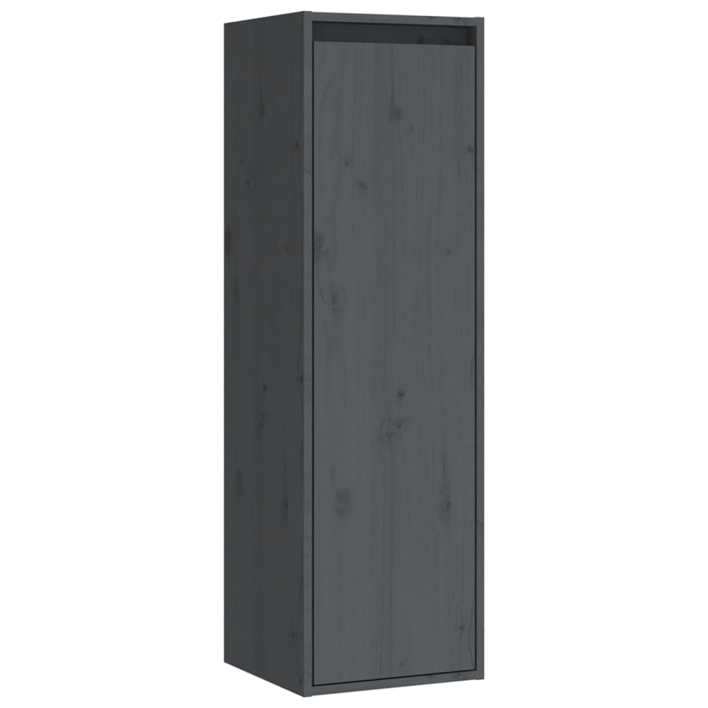 Wandschrank Grau 30x30x100 cm Massivholz Kiefer