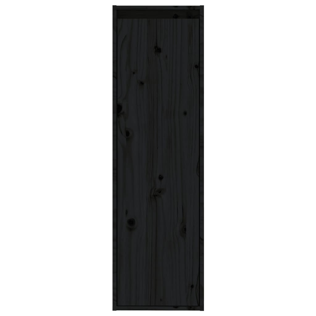 Wandschrank Schwarz 30x30x100 cm Massivholz Kiefer